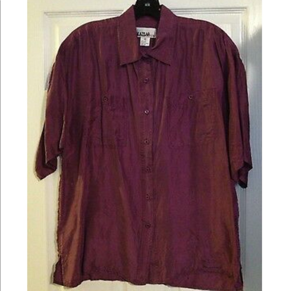 The Kazbah Club Purple SILK Oversize TOP Button M